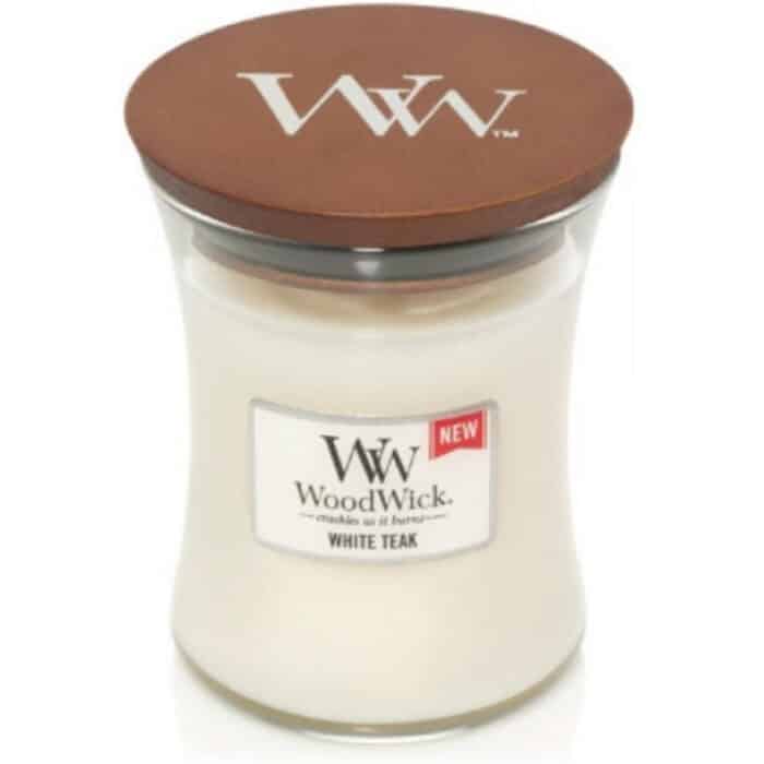 Woodwick White Teak mini