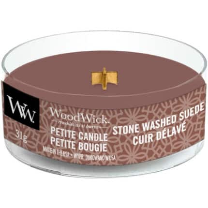 WoodWick Stone Washed Suede Petite Candle