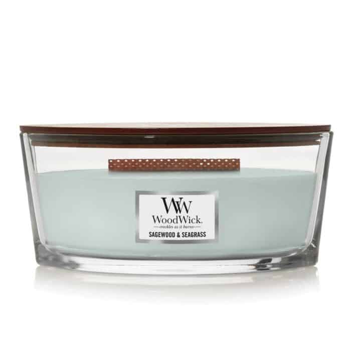 WoodWick Sagewood & Seagrass Ellipse Candle