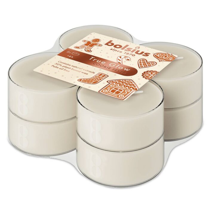 Bolsius geurwaxinelicht True Scents Cookie Fever wit 8 uur D 6 H 2 cm 8 stuks