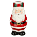 House of Seasons waxinelichthouder Kerstman rood / wit 10 x 9 x 17,5 cm